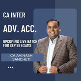 CA Inter Sep 26 Exams | Advance Accounts By CA Avinash Sancheti | Live Regular Batch